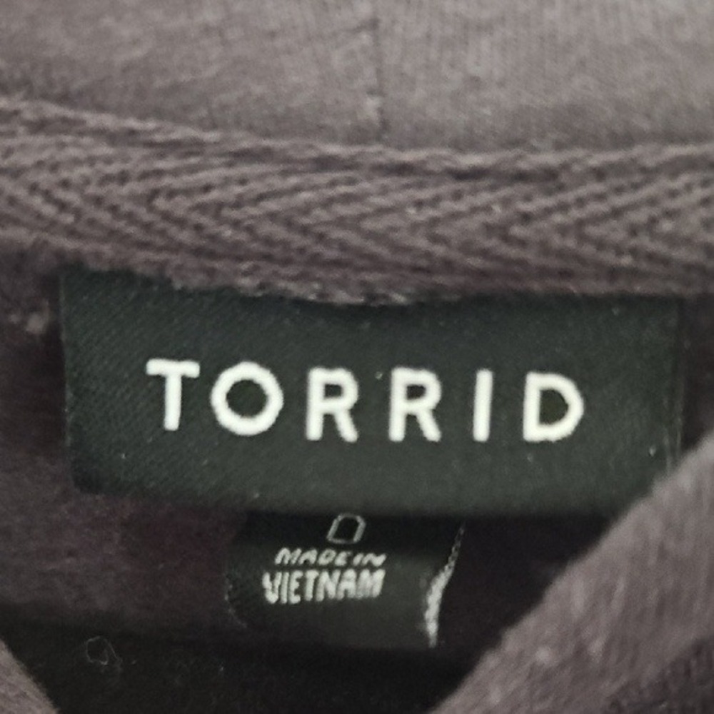 Torrid Gray Rhinestone Drawstring Pullover Hoodie… - image 5